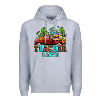 Heather Grey teacher life western truck and books Premium Hoodie - AdoDesignShop