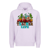 Lilac teacher life western truck and books Premium Hoodie - AdoDesignShop