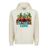 Oatmeal Heather teacher life western truck and books Premium Hoodie - AdoDesignShop