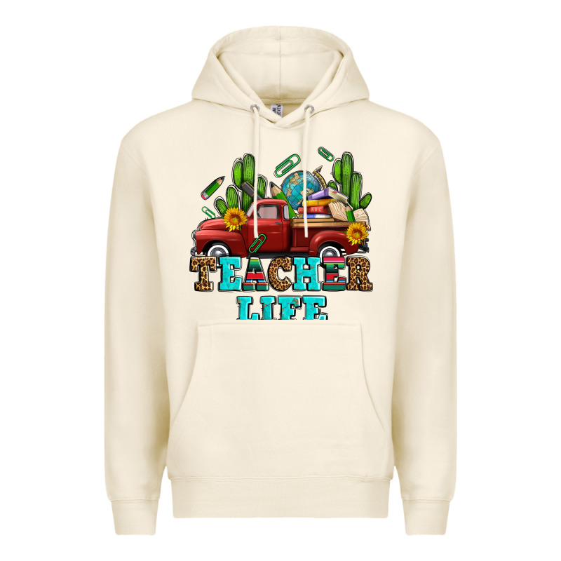 Teacher Life Western Truck And Books Premium Hoodie by AdoDesignShop | Teevron