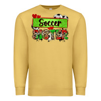 Antique Gold soccer sister with leopard Premium Sweatshirt - Zillion Design Studio