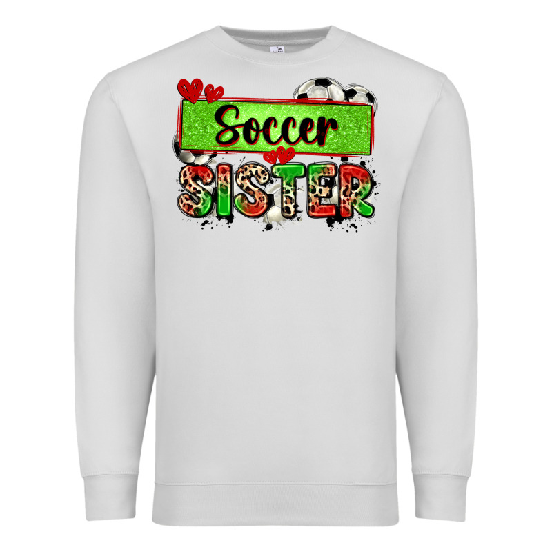 Soccer Sister With Leopard Premium Sweatshirt by Zillion Design Studio | Teevron