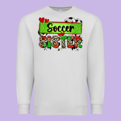 Soccer Sister With Leopard Premium Sweatshirt Designed By Zillion Design Studio