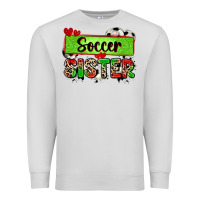 Dove Grey soccer sister with leopard Premium Sweatshirt - Zillion Design Studio