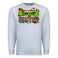 Heather Grey soccer sister with leopard Premium Sweatshirt - Zillion Design Studio
