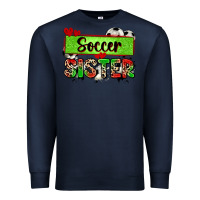 Navy soccer sister with leopard Premium Sweatshirt - Zillion Design Studio
