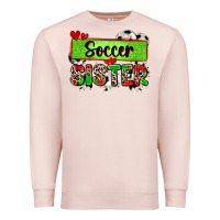 Pale Pink soccer sister with leopard Premium Sweatshirt - Zillion Design Studio