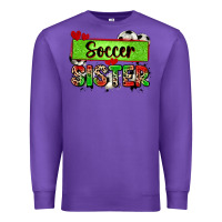 Purple soccer sister with leopard Premium Sweatshirt - Zillion Design Studio