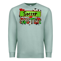 Seafoam soccer sister with leopard Premium Sweatshirt - Zillion Design Studio