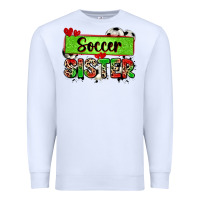 White soccer sister with leopard Premium Sweatshirt - Zillion Design Studio