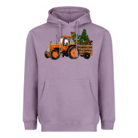 Lavender Christmas Orange Farm Tractor Heavyweight Hoodie - RanaPortraitStore