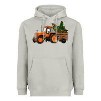 Moon Dust Christmas Orange Farm Tractor Heavyweight Hoodie - RanaPortraitStore
