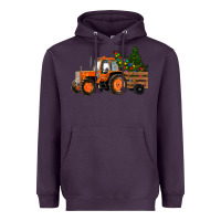 Plum Christmas Orange Farm Tractor Heavyweight Hoodie - RanaPortraitStore