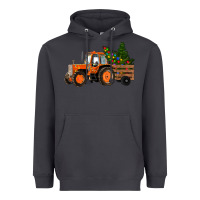 Smoke Christmas Orange Farm Tractor Heavyweight Hoodie - RanaPortraitStore
