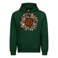 Forest Green cowhide leopard aztec sunflower Urban Hoodie - Artiststas