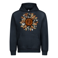 Navy cowhide leopard aztec sunflower Urban Hoodie - Artiststas