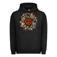 Pigment Black cowhide leopard aztec sunflower Urban Hoodie - Artiststas