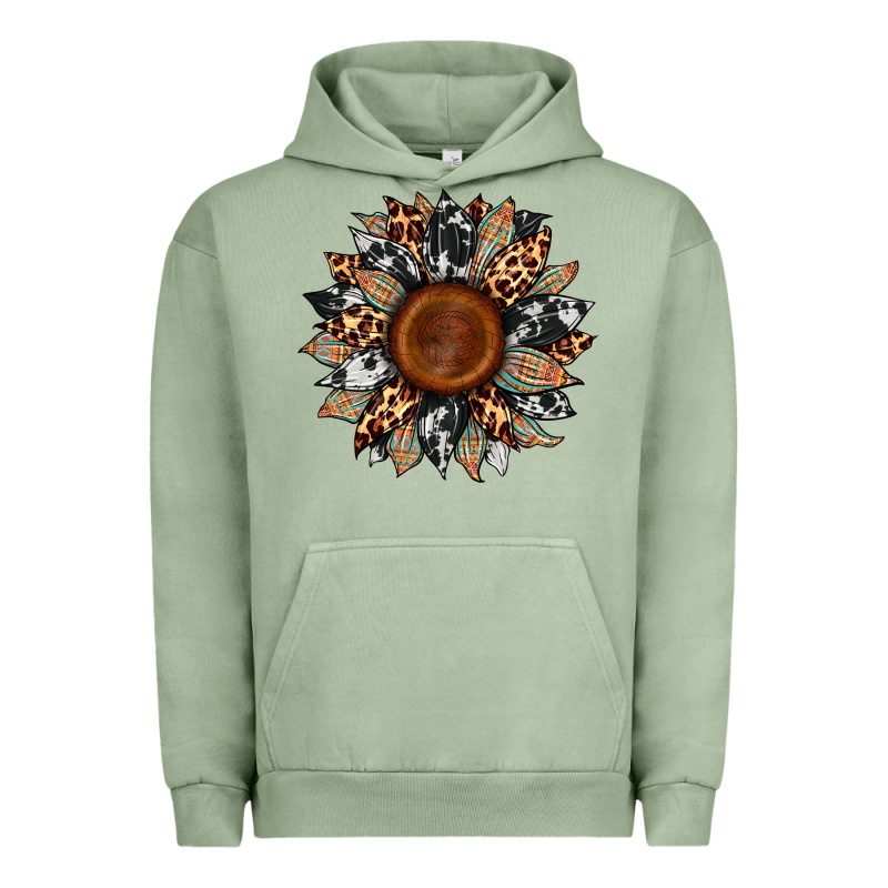 Cowhide Leopard Aztec Sunflower Urban Hoodie by Artiststas | Teevron
