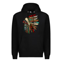 Black christmas indian headdress Premium Hoodie - JahusDesignShop