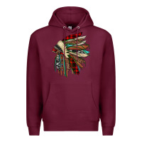 Burgundy christmas indian headdress Premium Hoodie - JahusDesignShop