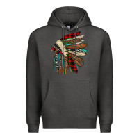 Charcoal Heather christmas indian headdress Premium Hoodie - JahusDesignShop
