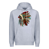 Heather Grey christmas indian headdress Premium Hoodie - JahusDesignShop