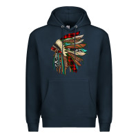 Navy christmas indian headdress Premium Hoodie - JahusDesignShop