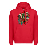 Red christmas indian headdress Premium Hoodie - JahusDesignShop