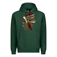 Sports Green christmas indian headdress Premium Hoodie - JahusDesignShop
