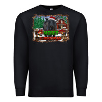 Black merry christmas black angus cattle and farm Premium Sweatshirt - RanaPortraitStore