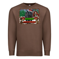 Chestnut merry christmas black angus cattle and farm Premium Sweatshirt - RanaPortraitStore
