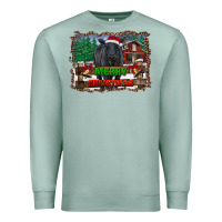 Seafoam merry christmas black angus cattle and farm Premium Sweatshirt - RanaPortraitStore