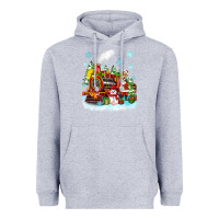 Heather Grey christmas polar express santa Heavyweight Hoodie - Zillion Design Studio