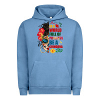 Pigment Pebble Blue in a world full of princess be a chingona Urban Hoodie - BundleAndBundleShop