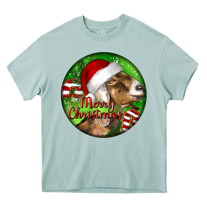 Nubian Goat Christmas Heavy Core Tee by LillyAllenDesigns | Teevron