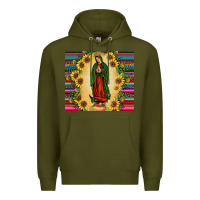 Army Green our lady of guadalupe Premium Hoodie - JahusDesignShop