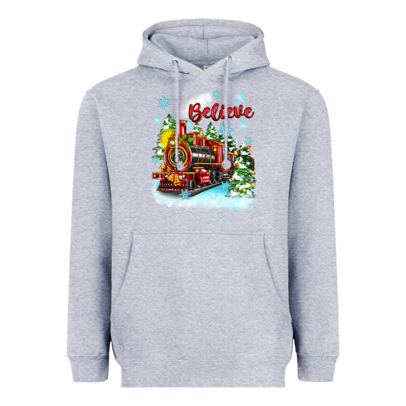 Christmas Polar Express Believe Heavyweight Hoodie by Zillion Design Studio | Teevron