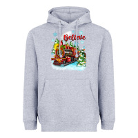 Heather Grey christmas polar express believe Heavyweight Hoodie - Zillion Design Studio