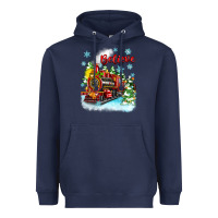 Navy christmas polar express believe Heavyweight Hoodie - Zillion Design Studio