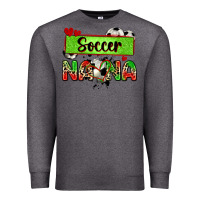 Charcoal Heather soccer nana with leopard Premium Sweatshirt - Zillion Design Studio