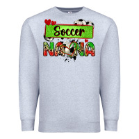 Heather Grey soccer nana with leopard Premium Sweatshirt - Zillion Design Studio