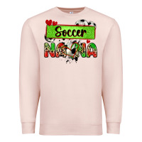 Pale Pink soccer nana with leopard Premium Sweatshirt - Zillion Design Studio