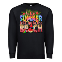 Black hello summer lets go to the beach Premium Sweatshirt - texasbilliewilder