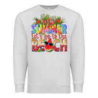 Dove Grey hello summer lets go to the beach Premium Sweatshirt - texasbilliewilder