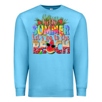 Ocean Blue hello summer lets go to the beach Premium Sweatshirt - texasbilliewilder