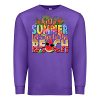 Purple hello summer lets go to the beach Premium Sweatshirt - texasbilliewilder