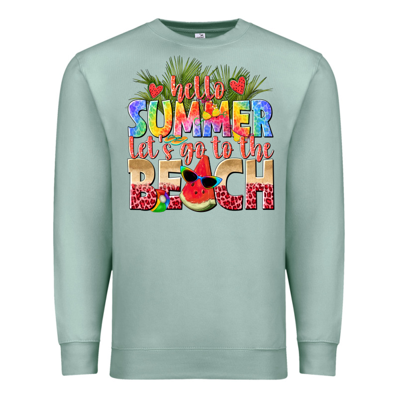 Hello Summer Lets Go To The Beach Premium Sweatshirt by texasbilliewilder | Teevron