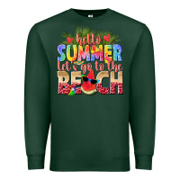 Sports Green hello summer lets go to the beach Premium Sweatshirt - texasbilliewilder