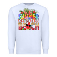 White hello summer lets go to the beach Premium Sweatshirt - texasbilliewilder