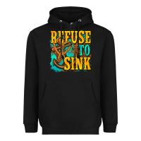 Black refuse to sink western Heavyweight Hoodie - texasbilliewilder